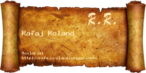 Rafaj Roland névjegykártya